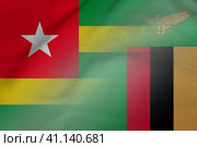 Togo and Zambia official flag international contract ZMB TGO. Стоковая иллюстрация, иллюстратор Кабак Дмитрий / Фотобанк Лори