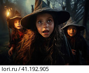 A group of witches. Стоковое AI-изображение, AI-художник Кирилл Черезов / Фотобанк Лори