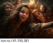 A group of witches. Стоковое AI-изображение, AI-художник Кирилл Черезов / Фотобанк Лори