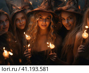 A group of witches. Стоковое AI-изображение, AI-художник Кирилл Черезов / Фотобанк Лори
