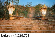 The railings of the stairs are. the Naga snake. Pakse, Laos. Стоковое фото, фотограф Ольга Хорошунова / Фотобанк Лори