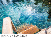 Beautiful natural background. Blue Lake in Kazan. Russia, Republic of Tatarstan, Kazan, September 2023. Стоковое фото, фотограф Photojuli / Фотобанк Лори