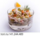 Olivier Russian potato new year salad. Стоковое фото, фотограф Катерина Ковалева / Фотобанк Лори
