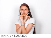 Sad brunette woman. Стоковое фото, фотограф Андрей Аркуша / Фотобанк Лори