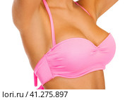 Woman breast in uplift on a white background. Стоковое фото, фотограф Андрей Аркуша / Фотобанк Лори