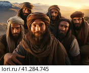 A group of Muslim mullahs. Стоковое AI-изображение, AI-художник Кирилл Черезов / Фотобанк Лори