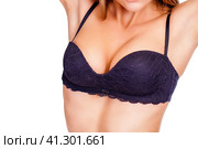 Woman breast in uplift on a white background. Стоковое фото, фотограф Андрей Аркуша / Фотобанк Лори