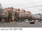 Ленинский проспект. Дома в «ганзейском» стиле. (2021 год). Редакционное фото, фотограф Валерий Гаврилюк / Фотобанк Лори