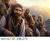 A group of Muslim mullahs. Стоковое AI-изображение, AI-художник Кирилл Черезов / Фотобанк Лори