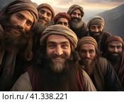 A group of Muslim mullahs. Стоковое AI-изображение, AI-художник Кирилл Черезов / Фотобанк Лори