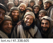 A group of Muslim mullahs. Стоковое AI-изображение, AI-художник Кирилл Черезов / Фотобанк Лори