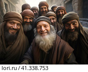 A group of Muslim mullahs. Стоковое AI-изображение, AI-художник Кирилл Черезов / Фотобанк Лори