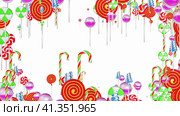 Background of variety of delicious lollipops. Стоковая иллюстрация, иллюстратор WalDeMarus / Фотобанк Лори
