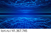 Technology background with empty space for your design. Cryptographic background. Looping abstract blue wireframe animated background. Стоковая анимация, аниматор Alexander / Фотобанк Лори