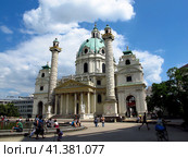Vienna, Austria - 10 Jun 2011: The church in the center of Vienna, Austria. Редакционное фото, фотограф Сергей Стрелков / Фотобанк Лори