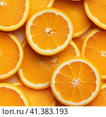 Sliced orange slices seamless background. Generated by AI. Стоковое AI-изображение, AI-художник Ярославский Максим / Фотобанк Лори
