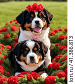 cute small dogs. Стоковое AI-изображение, AI-художник Lekcej / Фотобанк Лори