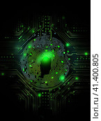 Fingerprint in electronic form. Generated by AI. Стоковое AI-изображение, AI-художник Ярославский Максим / Фотобанк Лори