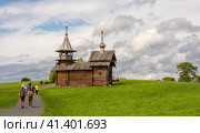 Часовня Архангела Михаила из Леликозера. Кижи, Карелия, Россия. (2023 год). Стоковое фото, фотограф Олег Пученков / Фотобанк Лори