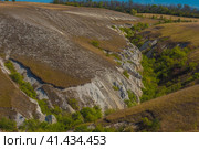 Chalk quarry in Divnogorie. the thickness of the chalk layer reaches 60 m. Стоковое фото, фотограф Анна Кривицкая / Фотобанк Лори