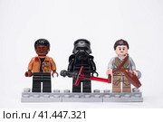 RUSSIA, May 16, 2018. Constructor Lego. Star Wars characters from episode 7 - awakening of power. Редакционное фото, фотограф Андрей Аркуша / Фотобанк Лори