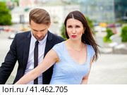 Attractive business young couple working together. Стоковое фото, фотограф Андрей Аркуша / Фотобанк Лори