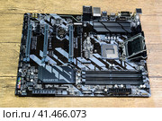 Motherboard Gigabit for the processor Intel. Стоковое фото, фотограф Леонид Еремейчук / Фотобанк Лори
