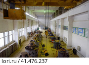 Engines of water pumps at a water pumping station. Pumping irrig. Стоковое фото, фотограф Леонид Еремейчук / Фотобанк Лори