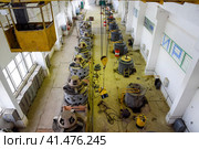 Engines of water pumps at a water pumping station. Pumping irrig. Стоковое фото, фотограф Леонид Еремейчук / Фотобанк Лори