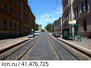 Helsinki, Finland - 22 Jun 2012: The street in Helsinki, Finland. Редакционное фото, фотограф Сергей Стрелков / Фотобанк Лори