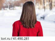 Rear view, Hair beauty brunette woman. Стоковое фото, фотограф Андрей Аркуша / Фотобанк Лори