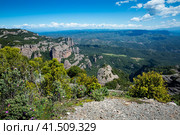 Rocky landscape of Natural Park de Sant Llorenc del Munt i l Obac. Стоковое фото, фотограф Яков Филимонов / Фотобанк Лори