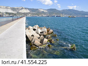 Breakwater of the rectangular stone figures. Стоковое фото, фотограф Леонид Еремейчук / Фотобанк Лори