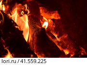 Hot coals in the stove. Стоковое фото, фотограф Леонид Еремейчук / Фотобанк Лори