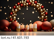 Holly traditional christmas decoration, 3d illustration, generated ai. Стоковое AI-изображение, AI-художник Виталий Сова / Фотобанк Лори