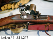 Russian soldier's rifle of the 19th century of the Napoleonic Wars. Стоковое фото, фотограф Андрей Журавлев / Фотобанк Лори