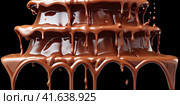 Chocolate splash, isolated on a white background. Generated by AI. Стоковое AI-изображение, AI-художник Ярославский Максим / Фотобанк Лори