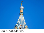 Bell tower Church of St. Gregory of Neokesari in Derbitsy-Orthodox Church of the Moskvoretsky deanery of the Moscow city diocese of the Russian Orthodox Church. (2020 год). Стоковое фото, фотограф Андрей Журавлев / Фотобанк Лори