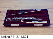 Piccolo flute in a red case, close-up. Стоковое фото, фотограф Андрей Журавлев / Фотобанк Лори