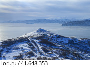 Мыс Маячный, Камчатка, зимой. Стоковое фото, фотограф Римма Тельнова / Фотобанк Лори