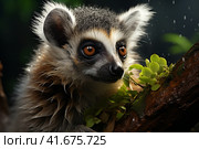 Lemur, super realistic,    Generative AI. Стоковое AI-изображение, AI-художник Анна Кривицкая / Фотобанк Лори