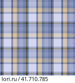 Print texture of traditional tartan tartan fabric with seamless ornament, soft blue, yellow and green colors. Стоковая иллюстрация, иллюстратор Александр Кротков / Фотобанк Лори