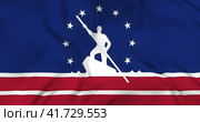 Waving flag of city Richmond in USA. 3d animation in 4k resolution video. Разевающийся флаг города Ричмонд в США. Стоковая анимация, аниматор Александр Кузнецов / Фотобанк Лори