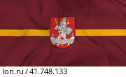 Развевающийся флаг города Вильнюс, столица Литвы. 3д анимация в 4к. Waving flag of Vilnius, the capital city of Lithuania. 3d animation in 4k resolution video. Стоковое видео, видеограф Александр Кузнецов / Фотобанк Лори