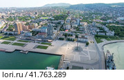 Top view of the marina and quay of Novorossiysk. Стоковое фото, фотограф Леонид Еремейчук / Фотобанк Лори