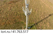 Equipment for relaying cellular and mobile signal. Cellular tower. Стоковое фото, фотограф Леонид Еремейчук / Фотобанк Лори