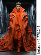 Man on the catwalk, creative fashion show,  Generative AI. Стоковое AI-изображение, AI-художник Анна Кривицкая / Фотобанк Лори
