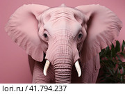 Pink Elephant  Generative AI. Стоковое AI-изображение, AI-художник Анна Кривицкая / Фотобанк Лори