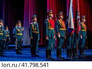 Почётный караул вынос знамён на сцену. Москва. Россия. (2023 год). Редакционное фото, фотограф Андрей Дегтярёв / Фотобанк Лори