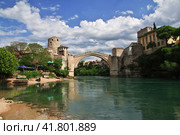 Stari Most - the old bridge in Mostar, Bosnia and Herzegovina (2018 год). Стоковое фото, фотограф Сергей Стрелков / Фотобанк Лори